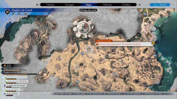 Final Fantasy VII Rebirth - Informes de búsqueda en Corel: El reactor modular I