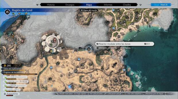 Final Fantasy VII Rebirth - Cofres ocultos en Corel: Reactor modular entre las dunas