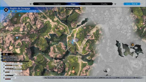 Final Fantasy VII Rebirth - Torres de comunicaciones en Gongaga: La torre de la selva de las setas, rocas por las que trepar hasta la seta que te lleva a la torre