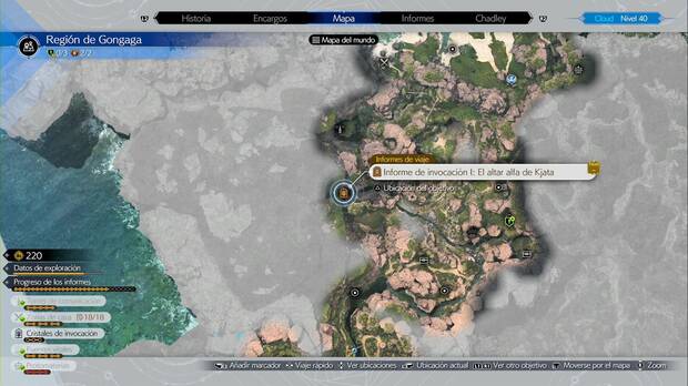 Final Fantasy VII Rebirth - Cristales de invocación en Gongaga: ubicación del altar alfa de Kjata