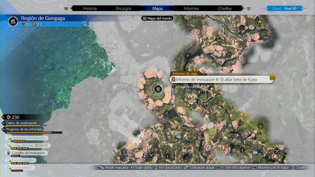 Final Fantasy VII Rebirth - Cristales de invocación en Gongaga: ubicación del altar beta de Kjata