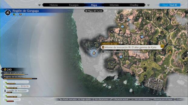Final Fantasy VII Rebirth - Cristales de invocación en Gongaga: ubicación del altar gamma de Kjata