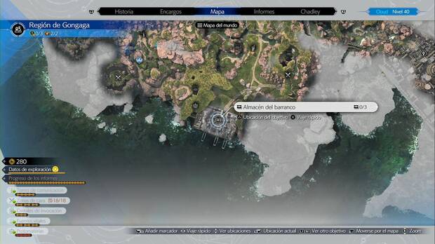 Final Fantasy VII Rebirth - Cofres ocultos en la región de Gongaga: ubicación del almacén del barranco
