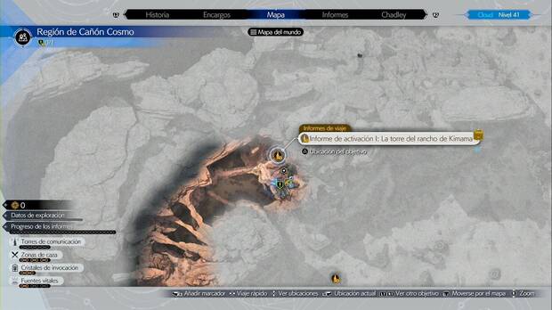 Final Fantasy VII Rebirth - Torres de comunicaciones en la región de Cañón Cosmo: ubicación de La torre del rancho de Kimama