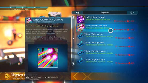 No Man's Sky - Cómo comprar estelas y estatuillas para la nave