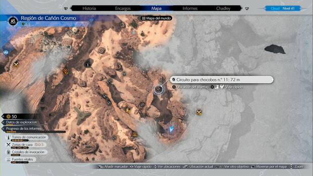 Final Fantasy VII Rebirth - Torres de comunicaciones en Cañón Cosmo: ubicación del circuito nº11