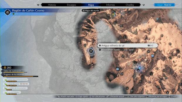 Final Fantasy VII Rebirth - Tesoros ocultos en la región de Cañón Cosmo: Antigua refinería de sal