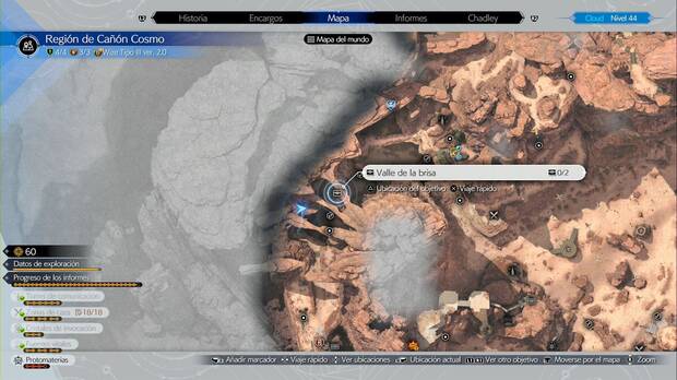 Final Fantasy VII Rebirth - Tesoros ocultos en la región de Cañón Cosmo: Valle de la brisa