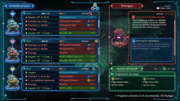 Final Fantasy VII Rebirth - Informes de viaje de la región de Cañón Cosmo: configuración de IA recomendada para el tercer Comando robótico
