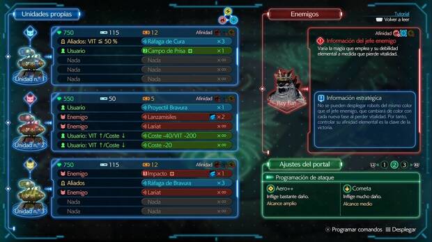 Final Fantasy VII Rebirth - Configuración de IA para el Comando robótico (nivel 4)