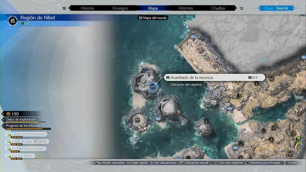 Final Fantasy VII Rebirth - Tesoros ocultos en la región de Nibel: ubicación del Acantilado de la renuncia