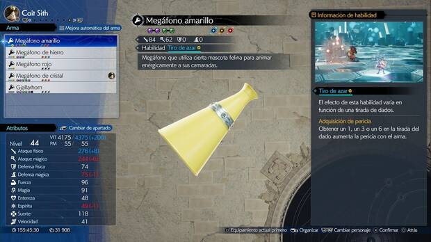 Final Fantasy VII Rebirth - Armas de Cait Sith: Megáfono amarillo