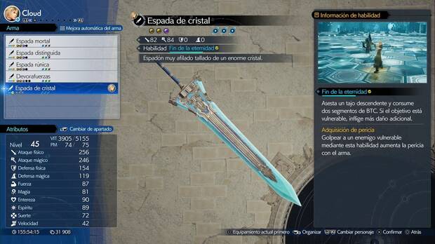Final Fantasy VII Rebirth - Armas de Cloud: Espada de cristal