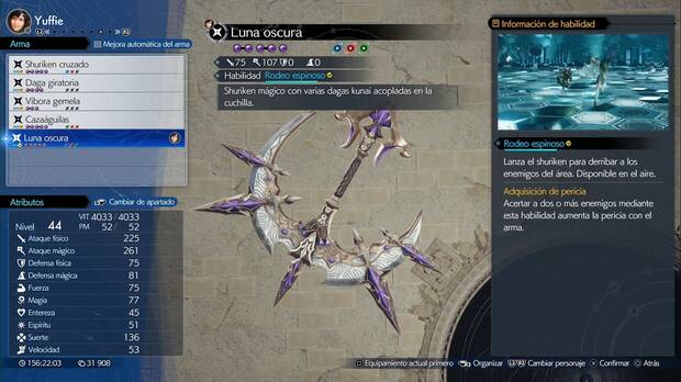 Final Fantasy VII Rebirth - Armas de Yuffie: Luna oscura