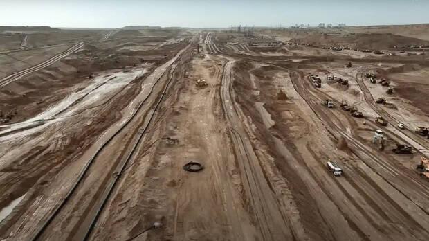 Primeras imgenes areas de la obra de The Line