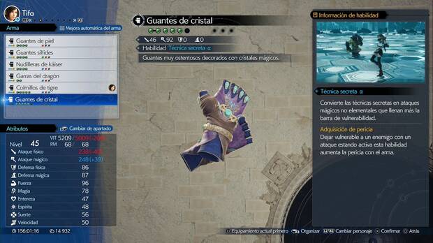 Final Fantasy VII Rebirth - Armas de Tifa: Guantes de cristal