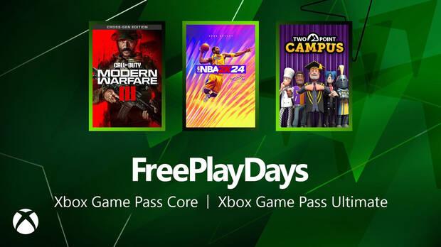 Juegos gratis de Free Play Days de Xbox Game Pass Core.