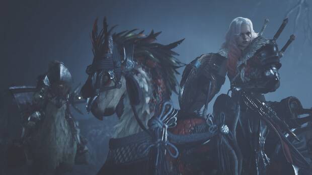 Monster Hunter Wilds - La cazadora y Alma a lomos de un seikret