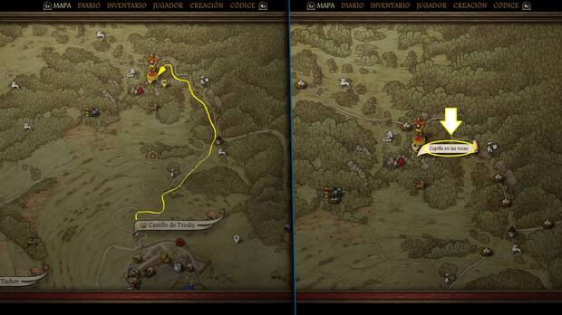 Kingdom Come: Deliverance 2 - Localización en el mapa de la solución al acertijo de la misión DLC El blasón del león