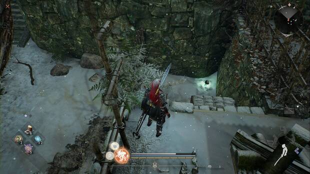 Nioh 3 - Monta�a sagrada profanada, kodama en la zona del puente antes del c�clope de hielo, bajo un santuario