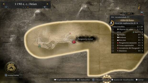 Nioh 3 Purgatorios menores en la Aldea de Kama, ubicaci�n del purgatorio que debes despejar obligatoriamente al avanzar en la historia