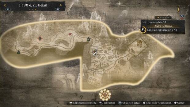 Nioh 3 - Amritas en la Aldea de Kamo, ubicaci�n de las amritas al principio de la aldea, en la charca de los magos onmyo