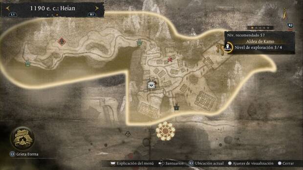 Nioh 3 - Cofres en la Aldea de Kamo, ubicaci�n del cofre en la casa junto al port�n que abre el atajo al noroeste