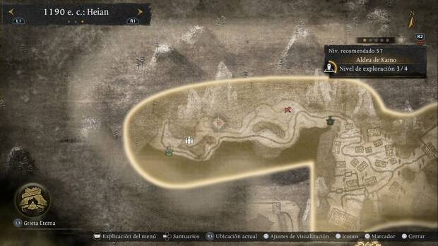 Nioh 3 - Misiones secundarias de 1190, ubicaci�n del punto donde se activa Pergamino pict�rico de yokai