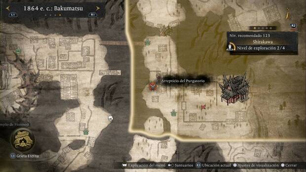 Nioh 3 - Arrepticios del Purgatorio en Shirakawa, ubicación del Nupepo de la zona suroeste de la región