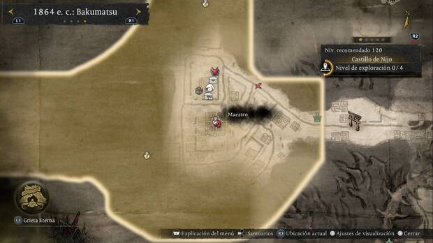 Nioh 3 - Maestros, ubicaci�n de Deishu Takahashi en el Castillo de Nijo