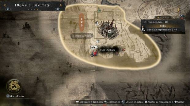 Nioh 3 - Bases enemigas en Mibu, base enemiga de la zona suroeste de Mibu
