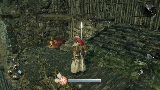 Nioh 3 - Misiones secundarias de 1864, Hoja solitaria, ubicaci�n del cofre bajo el santuario de la parte alta del templo de Mibu