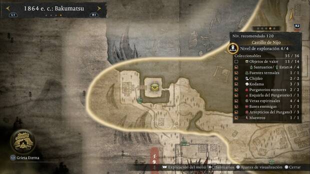 Nioh 3 - Cofres en el Castillo de Nijo, ubicaci�n del objeto de valor del Demonio de la Soberbia