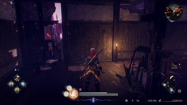 Nioh 3 - Vástago de los dioses, nurikabe en el edificio de la Ubume y el Oni carcelero
