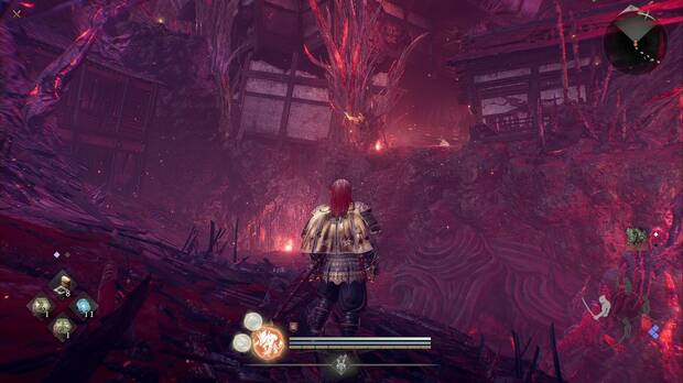 Nioh 3 - Vástago de los dioses, Oni carcelero en el sendero desde la primera zona de enemigos