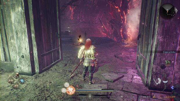 Nioh 3 - Vástago de los dioses, tronco que permite abrir un atajo desde la zona del Guerrero magatsu hasta la primera estatua