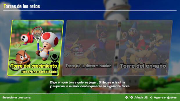 Mario Tennis Fever - Informaci�n y detalles del modo de juego Torres de los retos
