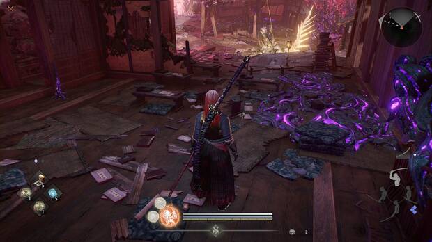 Nioh 3 - Un final siniestro, Raiju en uno de los patios de la zona suroeste del Castillo de Edo