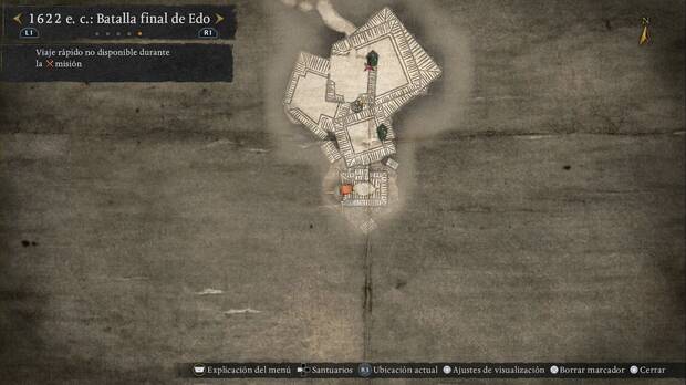 Nioh 3 - Un final siniestro, ubicación de la amrita con el texto de Dominio de pulso de Ki junto a la fuente termal