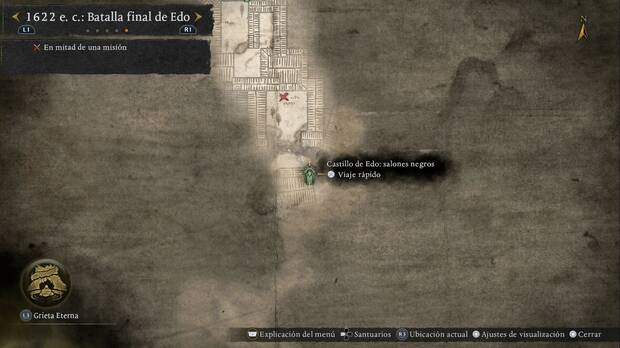 Nioh 3 - Un final siniestro, ubicación de la estatua de los Salones negros del Castillo de Edo