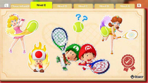 Mario Tennis Fever - Set de pegatinas del nivel E del modo historia