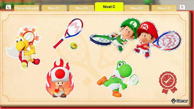 Mario Tennis Fever - Set de pegatinas del nivel C del modo historia