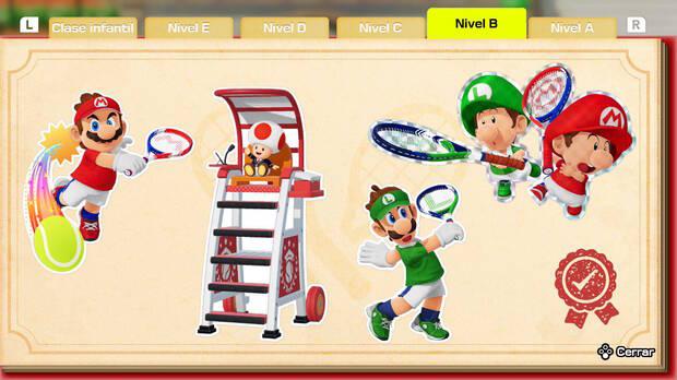 Mario Tennis Fever - Set de pegatinas del nivel B del modo historia