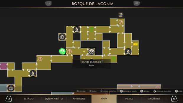 God of War Sons of Sparta - Localizaci�n en el mapa del olivo sagrado 01