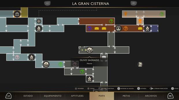 God of War Sons of Sparta - Localizaci�n en el mapa del olivo sagrado 04