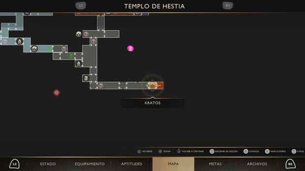 God of War Sons of Sparta - Ubicaci�n en el mapa del don del Olimpo Llama sempiterna