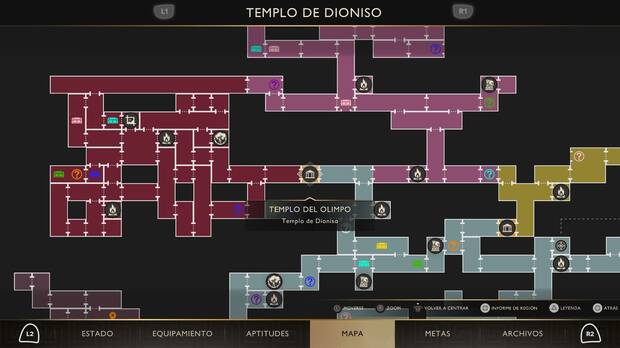 God of War Sons of Sparta - Ubicaci�n en el mapa del don del Olimpo Olpe del bienestar