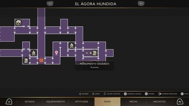 God of War Sons of Sparta - Localizaci�n en el mapa del monumento sagrado 06
