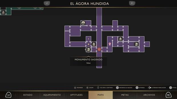 God of War Sons of Sparta - Localizaci�n en el mapa del monumento sagrado 07