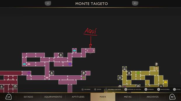 God of War Sons of Sparta - Ubicaci�n en el mapa del jefe Ponea